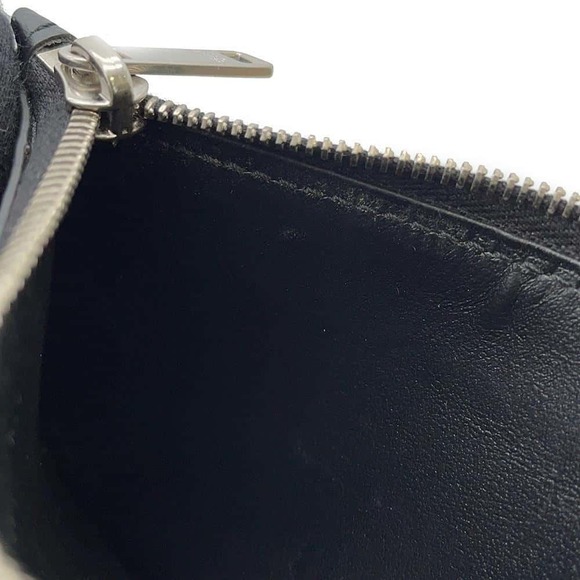 Celine Card Case with Zip Logo Calf Leather Wallet Black Coin - Picture 8 of 12